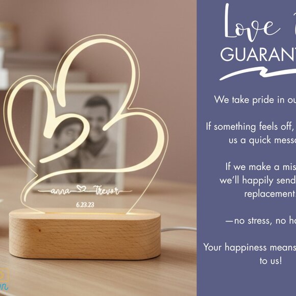 Personalized Couples Night Light – Custom LED Love Lamp - Picture 6 of 8